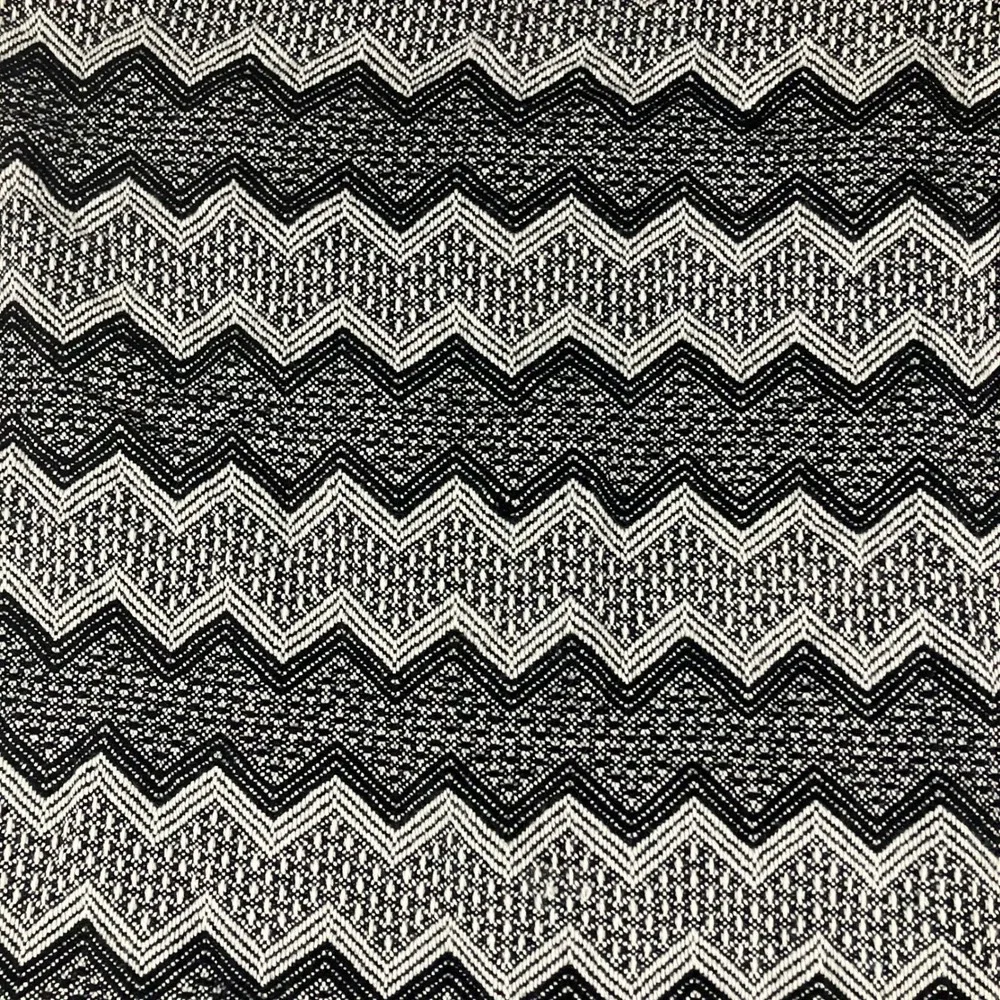 Figueroa Alpaca Woven 20.5x64 Blanket Scarf Black White Chevron Fringe Made Peru
